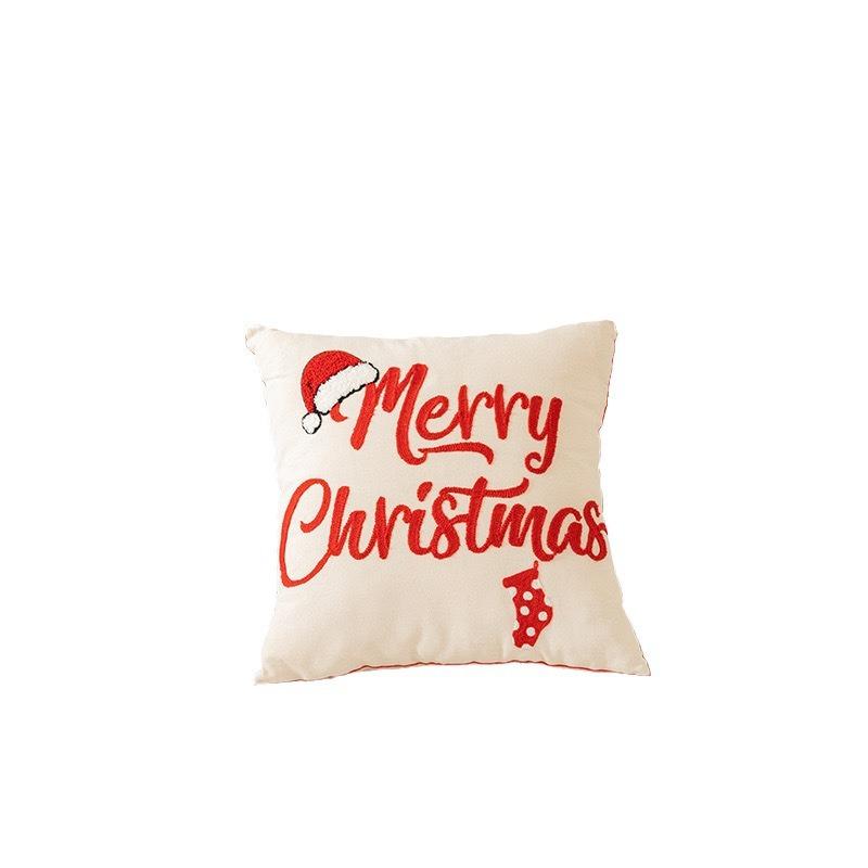 Christmas Towel Embroidered Pillow Cover Festive Home Sofa Pillow Christmas Pillow Living Room Cushion Cover Premium