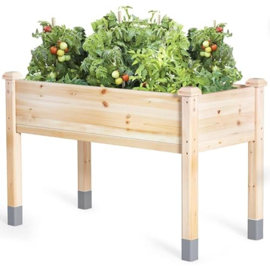 

331 lb Ccity Wooden Raised Garden Bed with Legs 48x24x31 in Elevated Reinforced Large Planter Box for Vegetable Flower Herb Out United States