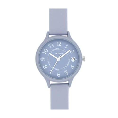 

TEA SPOON Women s Rubber Watch with Date, N03523S-1, Blue