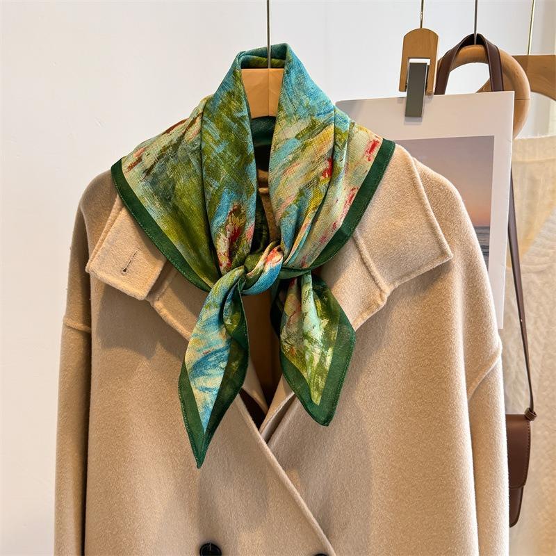 Women S Fashion Small Square Scarf For Spring Autumn Neck Protection