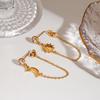 Youthway Luxury Star And Moon Stur Earrings For Women Allergy Stainless Steel Gold Color Daily Wear Fashion Jewelry