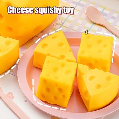Simulated Cheese Squeeze Toy Unbreakable Stress Relief Slow Rising Cheese Block Fidget Toy