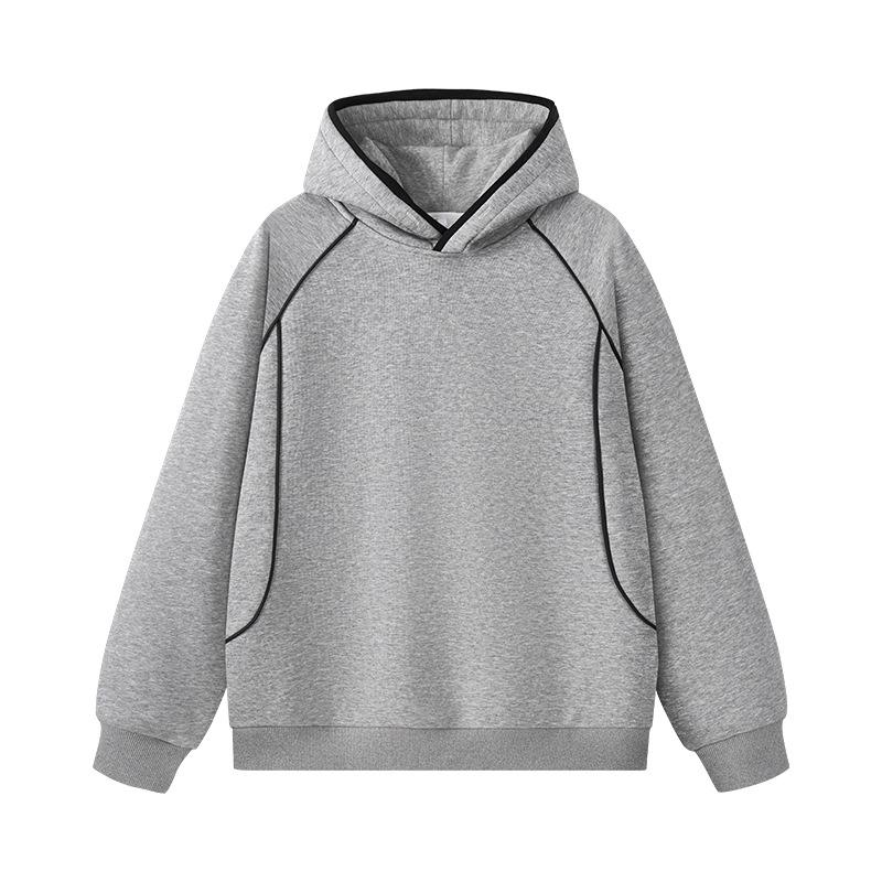 Moletom com Capuz Listrado Colorido para Homens No Outono e Inverno, Moletom de Manga Comprida de Cor Sólida para Homens, Caimento Solto