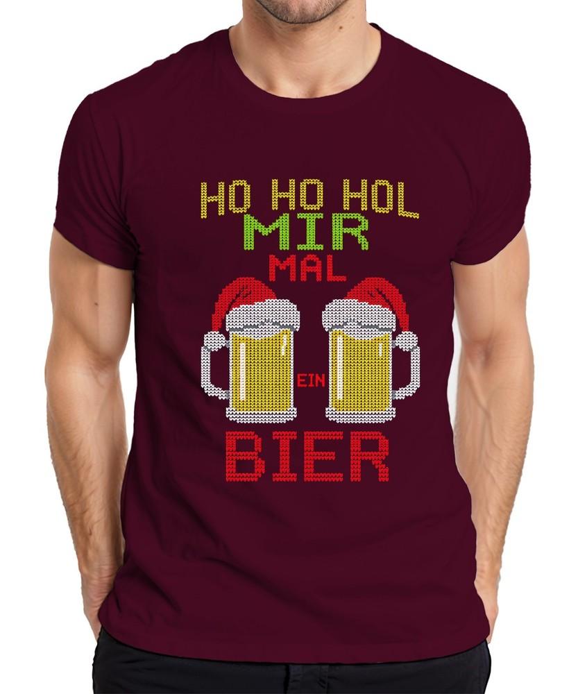 Ho Ho Get Me A Beer Christmas Knit Beer Mug Beer Lover Unisexs Tshirt