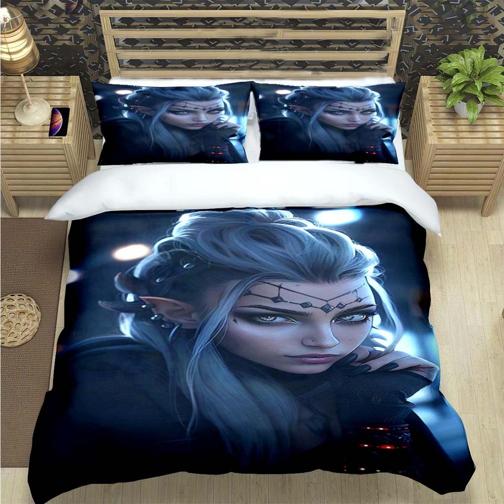Game Sexy Cartoon Night Elf  Print Bedding Set Duvet Cover Comforter Bed  Youth Kids Girl Boys Luxury  Birthday Gift
