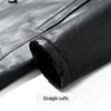 Futeng Men's Goatskin Leather Jacket with Mink Fur Collar