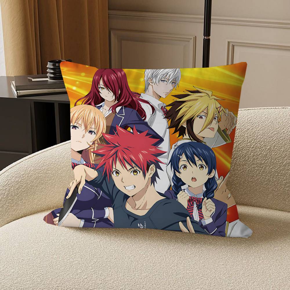 Anime F-Food Wars Shokugeki No Soma Pillow Cushion Cover Pillowcase Living Room Sofa Home Decor Customized