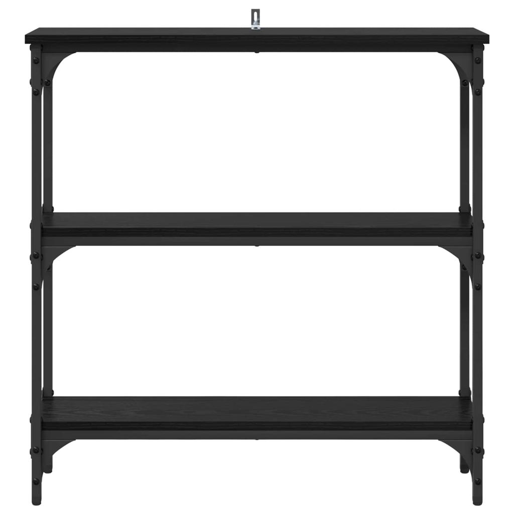 Console Table with Shelf Black Oak Effect 75 X 22.5 X 75 Cm