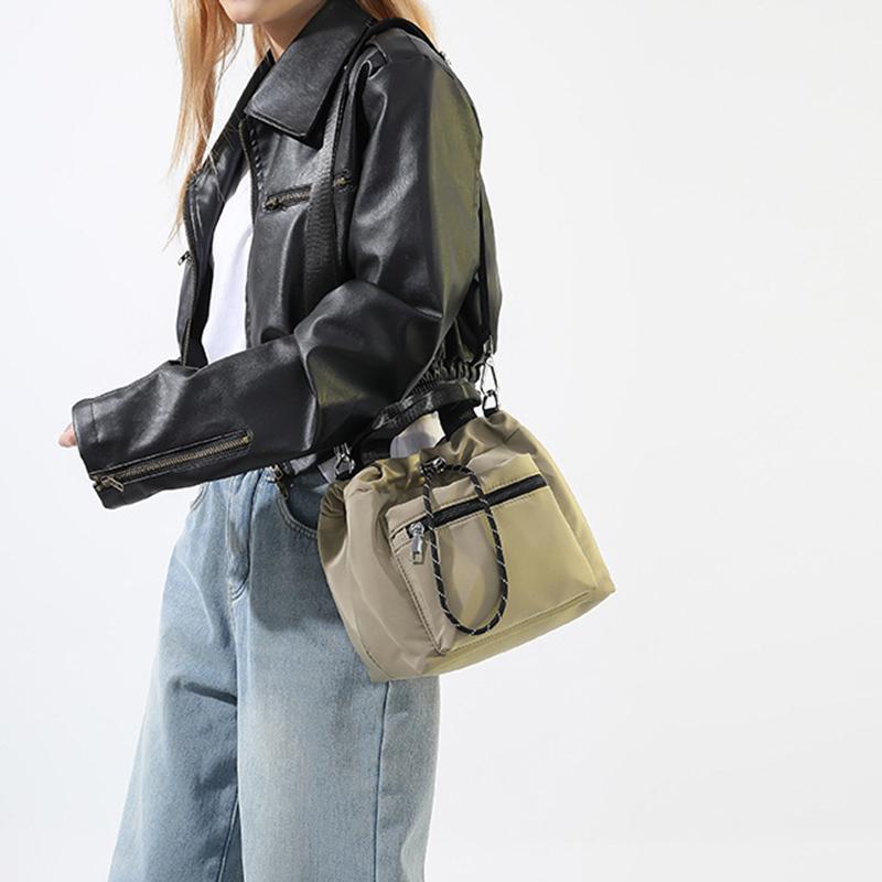 Women's Fashion Casual Drawstring Bucket Bag, Versatile Shoulder & Crossbody Mini Everyday Chic Essentials Bag KTB