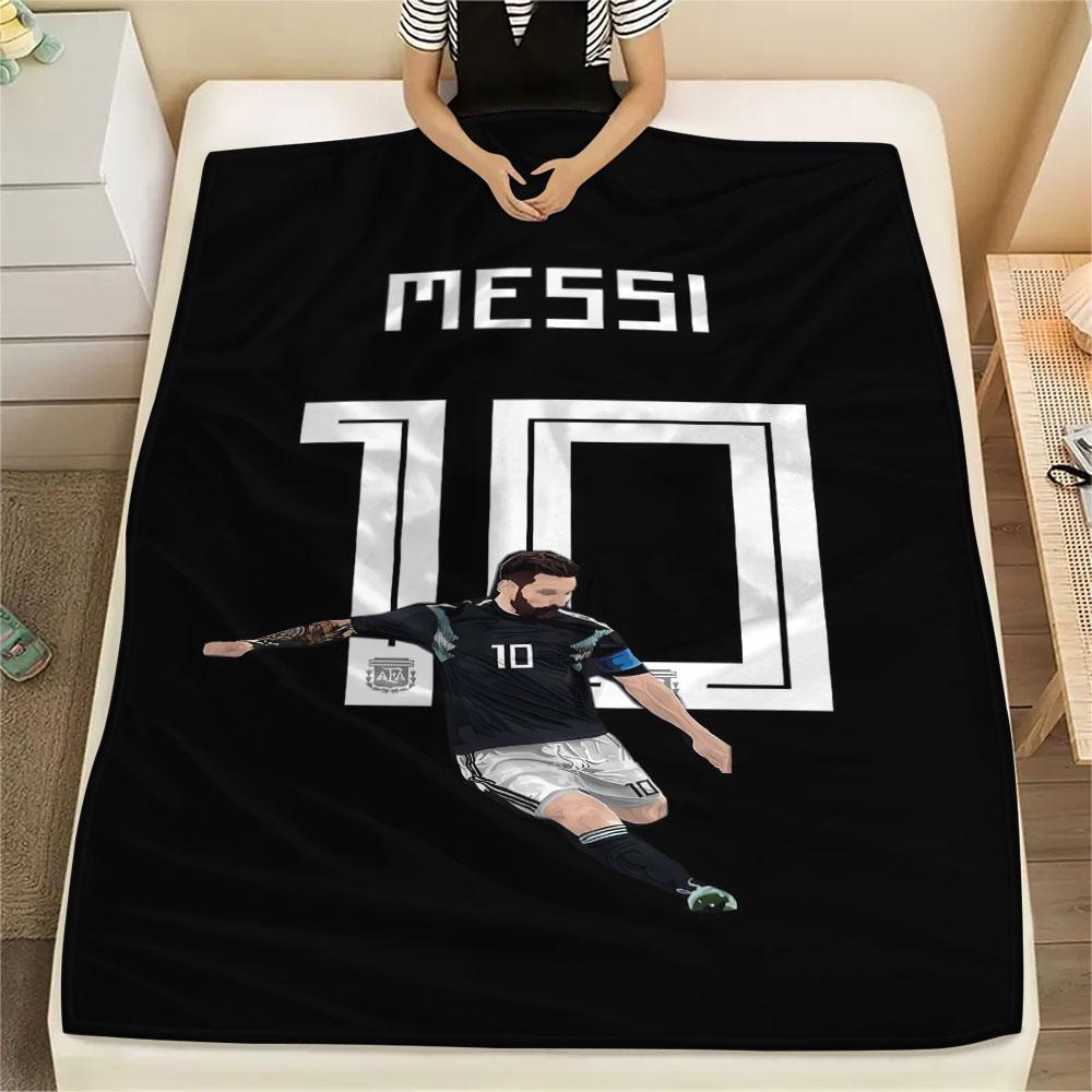 1PC Messi Patterned Flannel Blanket Suitable For All Seasons for Home Decor Warmth and Comfort Gifts Holiday Present