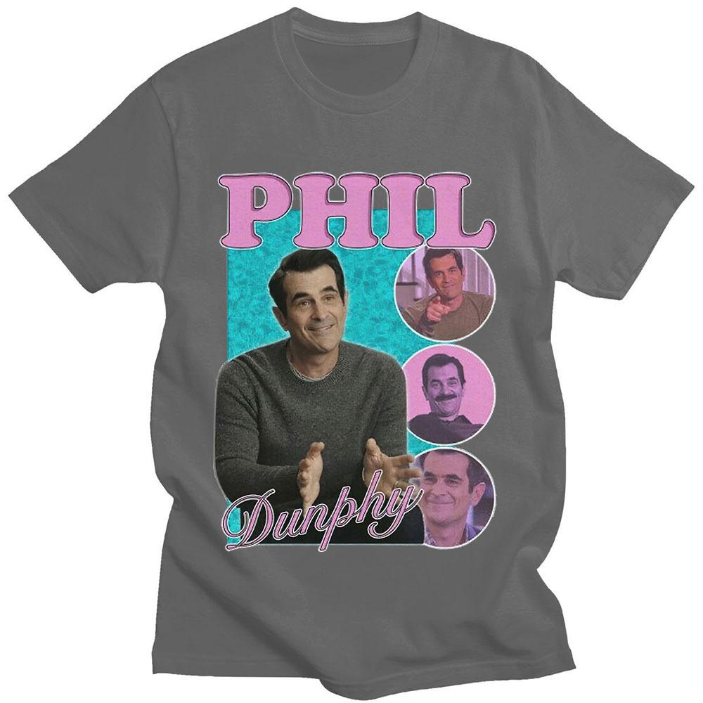 Phil Dunphy 2022 Amerikan TV Dizisi Tişörtleri Harajuku Grafikli Baskılı Kısa Kollu %100 Pamuklu Tişört Oversize Sokak Giyimi Unisex