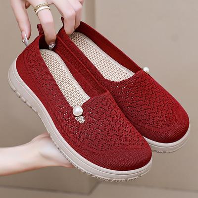 Women's Shoes Summer Casual Shoes Flying Woven Breathable Single Shoes Soft Sole Comfortable Mother Shoes Versatile Shoes Children