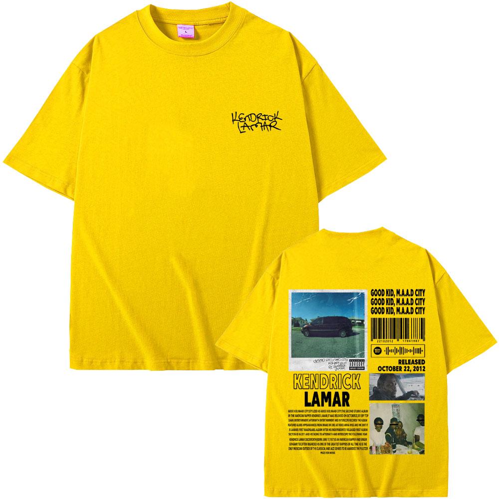 Rapper Kendrick Lamar Good Kid Money Trees T-shirt Men Hip Hop Vintage Oversized Short Sleeve T Shirt Men's Fashion Trend Tshirt