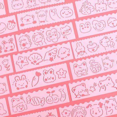 4Pcs/set Cute Cartoon Animal Stencils for Children's Painting Posters Pattern DIY Hollow Templates Journal Scrapbooking Supplies