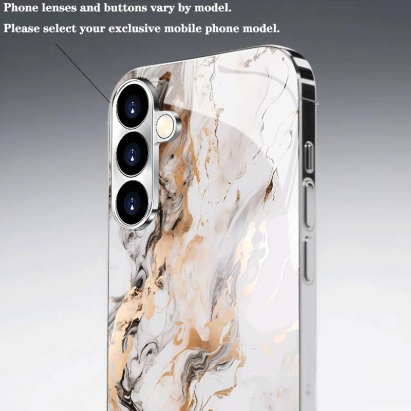 Electroplated Glass TPU Hard Case for Samsung Galaxy S26 S25 S24 S23 S22 S21 FE Ultra Plus Scratch Resistant Advanced Protection
