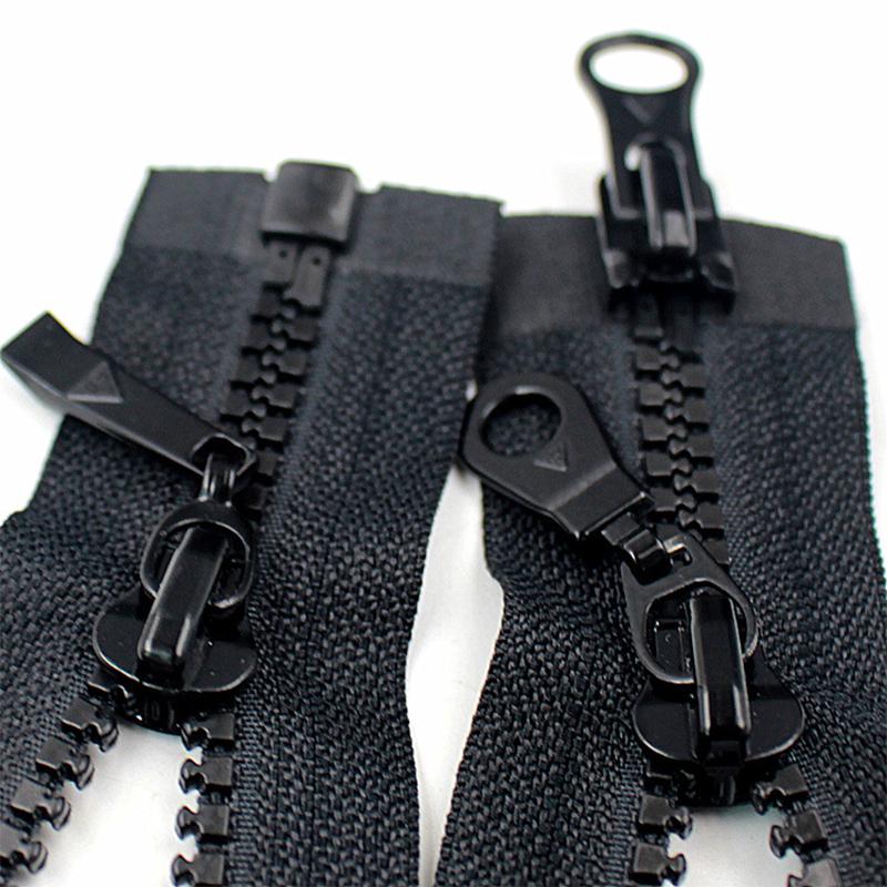 70/90cm 5# Resin Zipper Double Slider Zip For Down Jacket Clothes Bags Sewing Accessories Open-End Zippers Repair Accessory