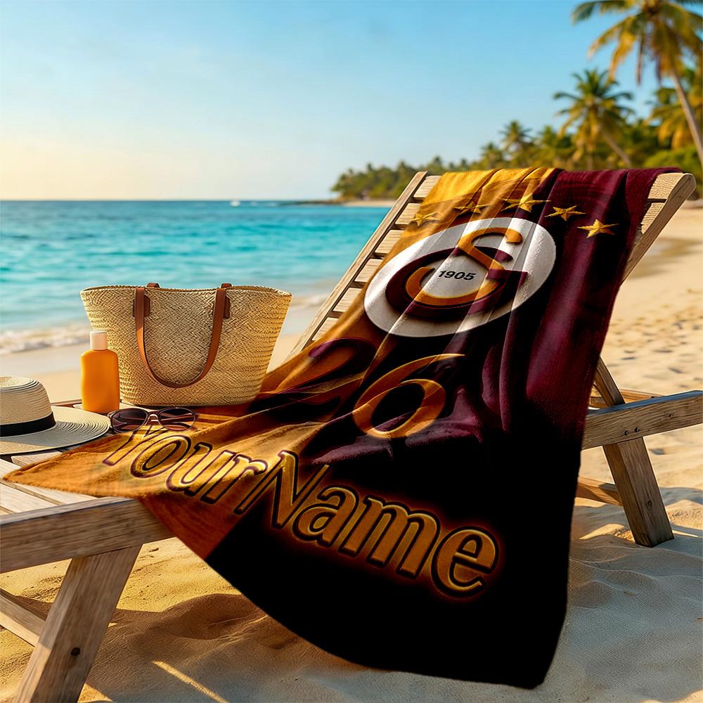 Galatasaray Customize Text Beach Towel Super Soft & Absorbent Suitable for Swimming Gym Camping Yoga Vacation