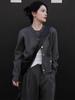 High-Quality Gray Pure Wool Women's Short Loose Knit Baseball Jacket Sweater for Autumn/Winter