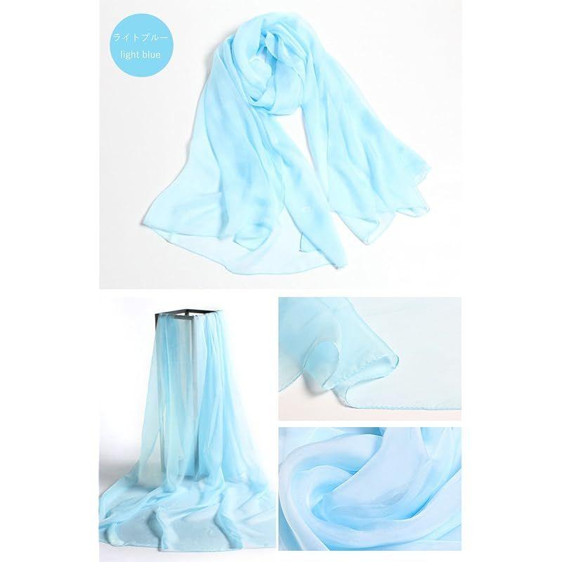 Used [PanPan Amore] All 23 Colors 100% Silk Stole Large Scarf Plain Simple Thin Shawl Muffler Air Conditioning Protection UV Cut Cold Protection