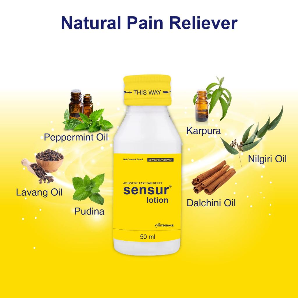 Sensur Natural Ayurvedic Pain Relief Lotion 50ml Pack of 1 Fast Acting Muscle Joint Relief