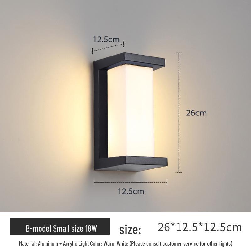 Simple Modern Waterproof LED Outdoor Wall Lamp for Garden, Balcony, and Terrace with Sensor and Moisture-Proof Features.