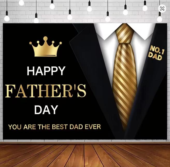 Father's Day Banner Background Men's Suit Tie Watch Balloon Decoration Father's Day Surprise Gift Arrangement Background Props