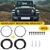 7 Inch Round Headlight Mounting Retaining Bracket Ring Set Compatible For - JK Models, Round Headlamp Mounting Retaining Ring Replacement