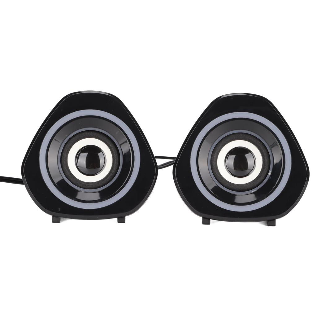 Desktop Speaker USB Powered Heavy Subwoofer Desktop Mini LED Speaker for PalyStation4 Computer LaptopBlack Blue Light