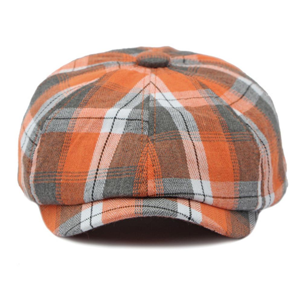Ht4664 Beret Cap Spring Summer Sun Hat Octagonal Caps For Men Women Plaid Artist Painter Beret Hat Flat Cap Male Female Berets