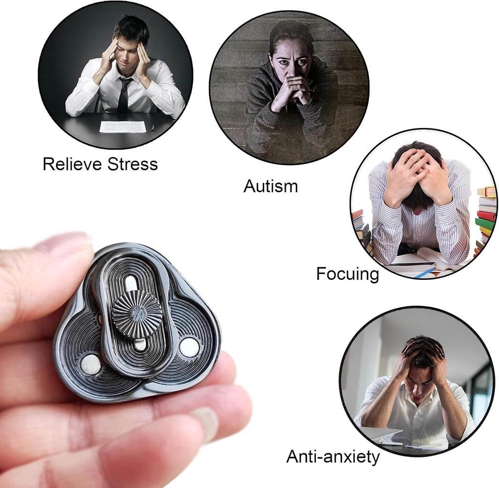Spinner de Triángulo Moneda Flip EDC Fidget Moneda Push Juguete de Mano para Descompresión Pieza de Mango Fidget Spinner Juguete Divertido