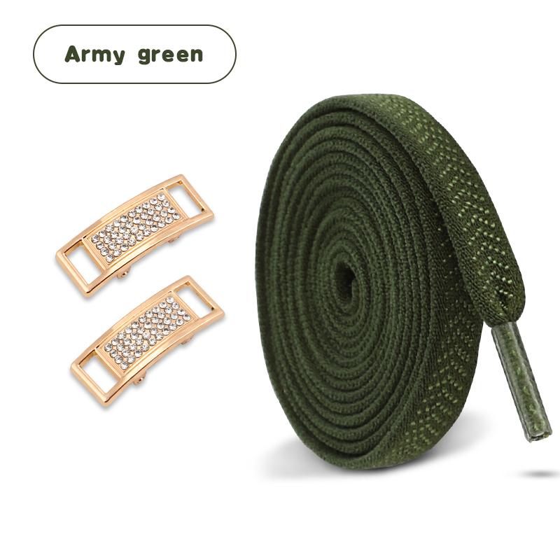 Elastic Laces Sneakers Tennis No Tie Shoe Laces Gold Diamond Buckle Shoelaces Without Ties Flat Shoelace for Shoes Accessories