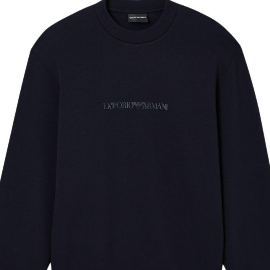 Emporio Armani Ss26 Crew Neck Pullover Letter Print Long Sleeve Sweatshirt Men sweatshirt EM004541-AF10013-MB563