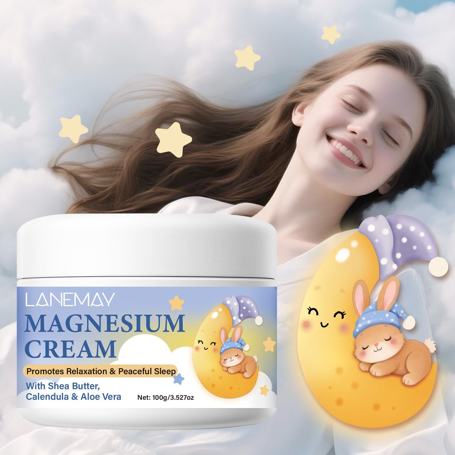 

Magnesium Cream-Soothes & Clams Skin-Promotes Restful Sleep-Supports Body Relaxation-Suitable For All Skin Types, 100g