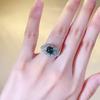 Luoxi Temple 2023 S925 Silver Simulated Emerald Cut Sugar Tower Ring