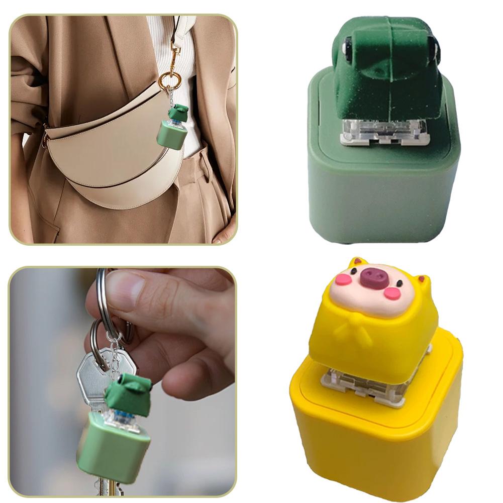 Funny Croaking Frog Keychain Rechargeable Frog Keyboard Fidget Clicker Frog Sound Key Chains With Led Light Stress Relief