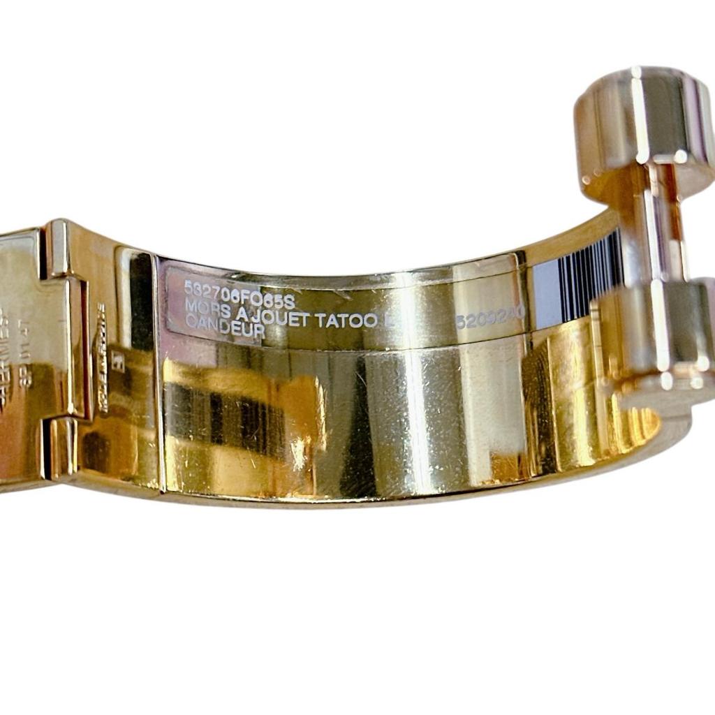 HERMES Charnière Bangle Bangle Gold Plated White x Beige x Gold Women Used