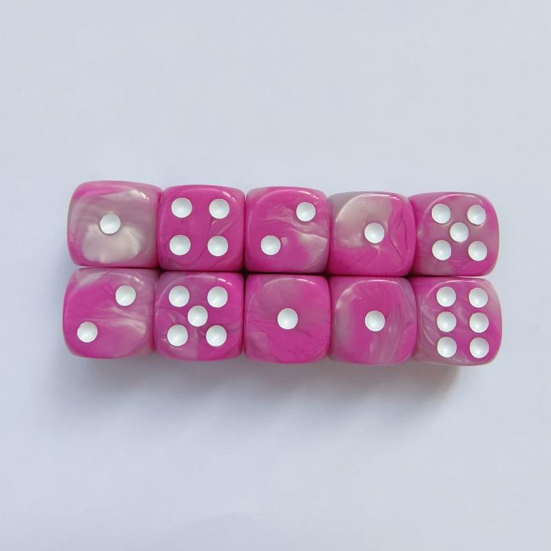 9/10 шт./коробка 16 мм Однотонные Прозрачные Цветные Игровые Кубики Настольная Игра Числовые Кубики Квадратной Формы Разноцветные Кубики с Точками 10pcs