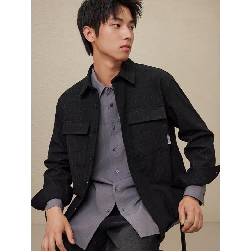 GXG Men's Black Plaid Long-Sleeve Shirt