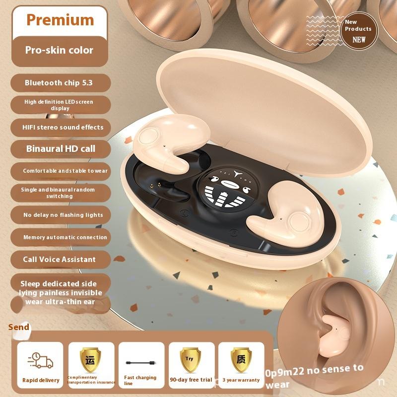 

Новая беспроводная Bluetooth-гарнитура MD538 Sleep, костная проводимость, без ушей, сверхдолгий срок службы, двойное стерео бежевый