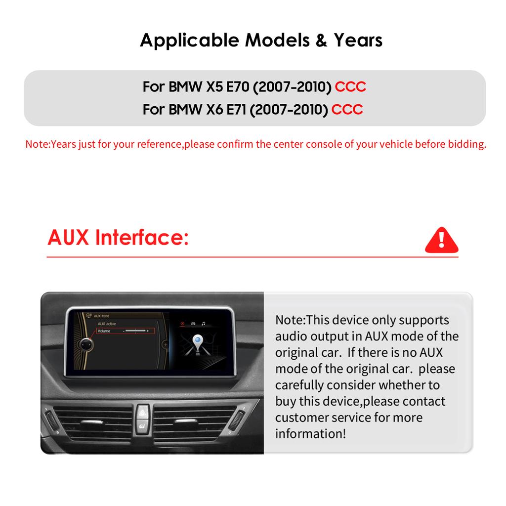 OSSURET 10,25 Zoll Carplay Android 13 Autoradio für BMW X5 E70 X6 E71 CCC CIC Auto intelligente Systeme Radio GPS Navi Stereo DSP Bluetooth SWC Head Unit
