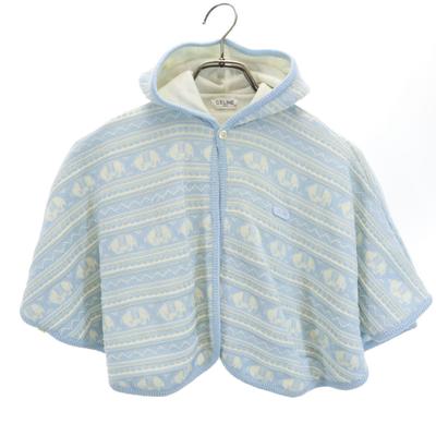 Made In Japan Overall Handle Long Sleeve Poncho 90 Light Blue Kid's Used