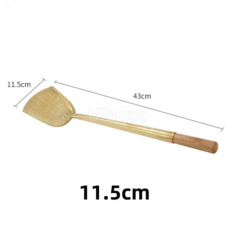 

big long pure copper spatula shovel chef cooking cocina utensilios blade Kitchen Utensil Wooden Handle Turner Soup Spoon wok