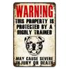 Warning This Property Is Protect By Labradoodle Dog Tin Sign Vintage Farm Decor Art Pet Lover Tin Metal Sign