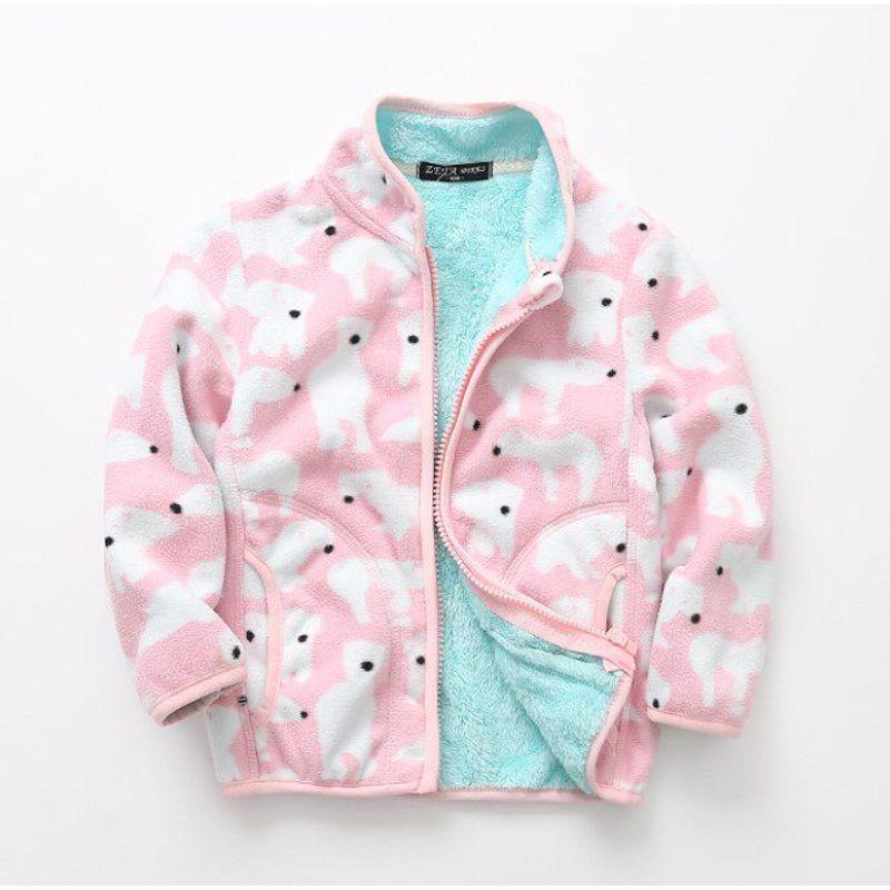 New Autumn and Winter Children's Printed Comfortable Cotton Velvet Fleece-Lined Jacket, Korean Style, Versatile and Simple Style