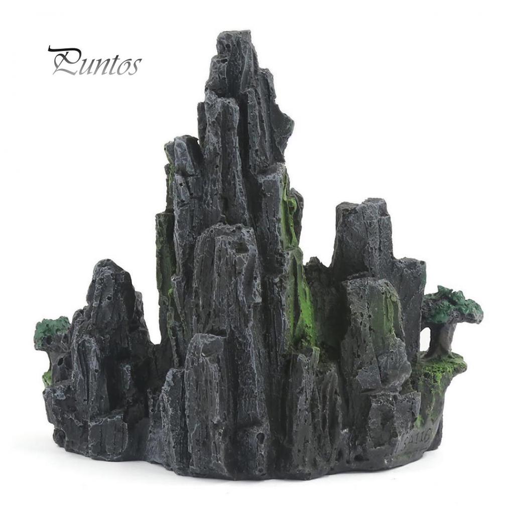 Hill Fish Tortoise Tank Aquarium Landscape Resin Ornament