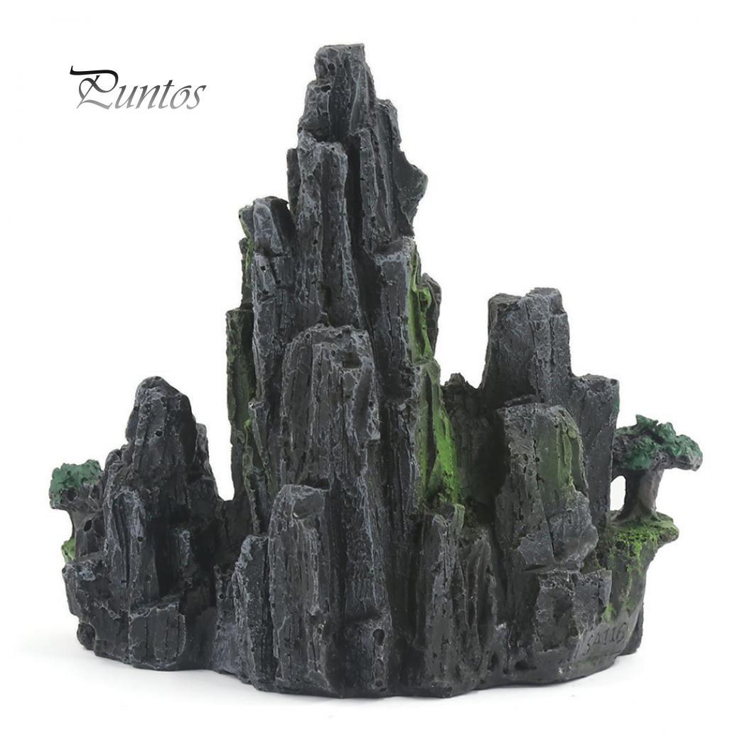 

Аквариум с изображением рыбы-черепахи в виде холма, ландшафтный орнамент из смолы чёрный