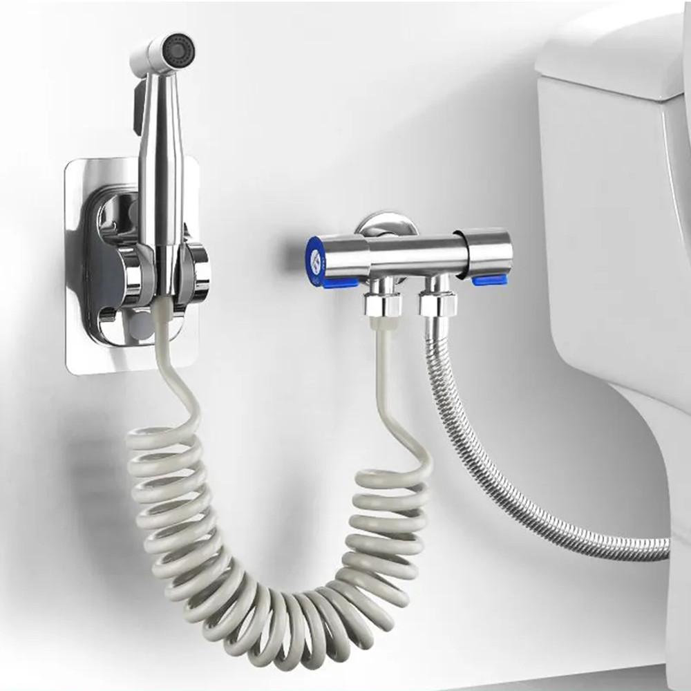 Bathroom Faucet Self Cleaning Bathroom Handheld Shower Head for Toilet Sprayer with HoseHandheld Bidet Spray Set 304 Stainless S