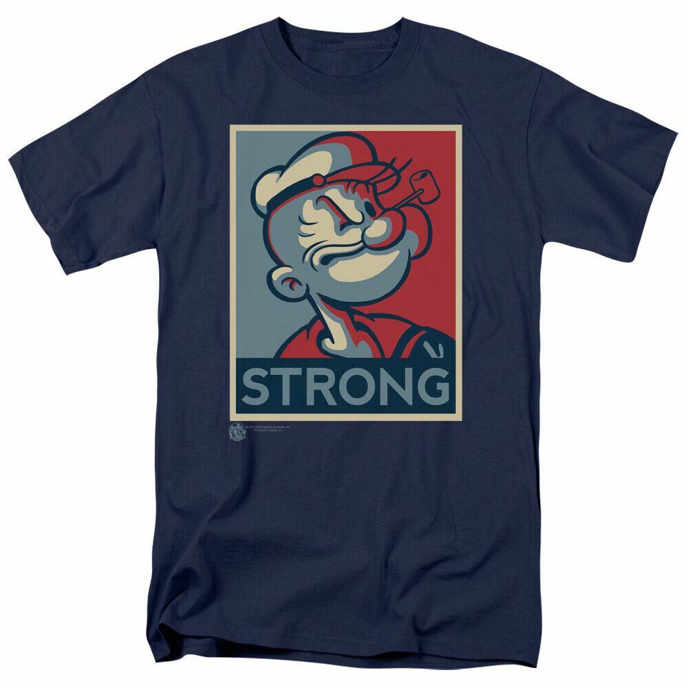 Popeye Strong T-shirt Mens Sailor Man Licensed IDW Comics Tee Navy S