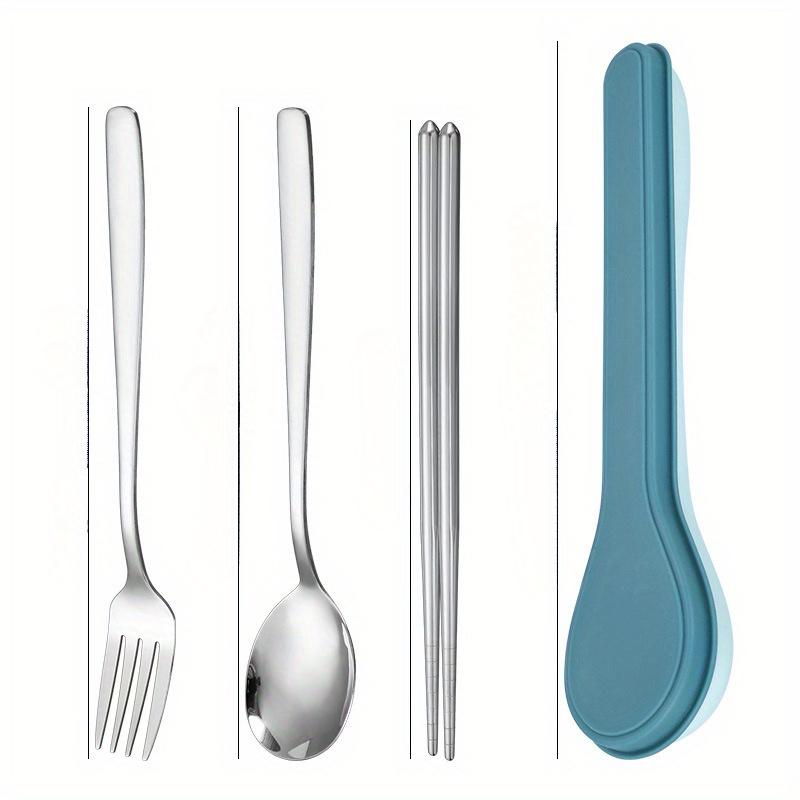 Korean Style Portable Flatware Set with Storage Case Polished Stainless Steel Cutlery Set for Home, School, and Kitchen Dinnerware Use