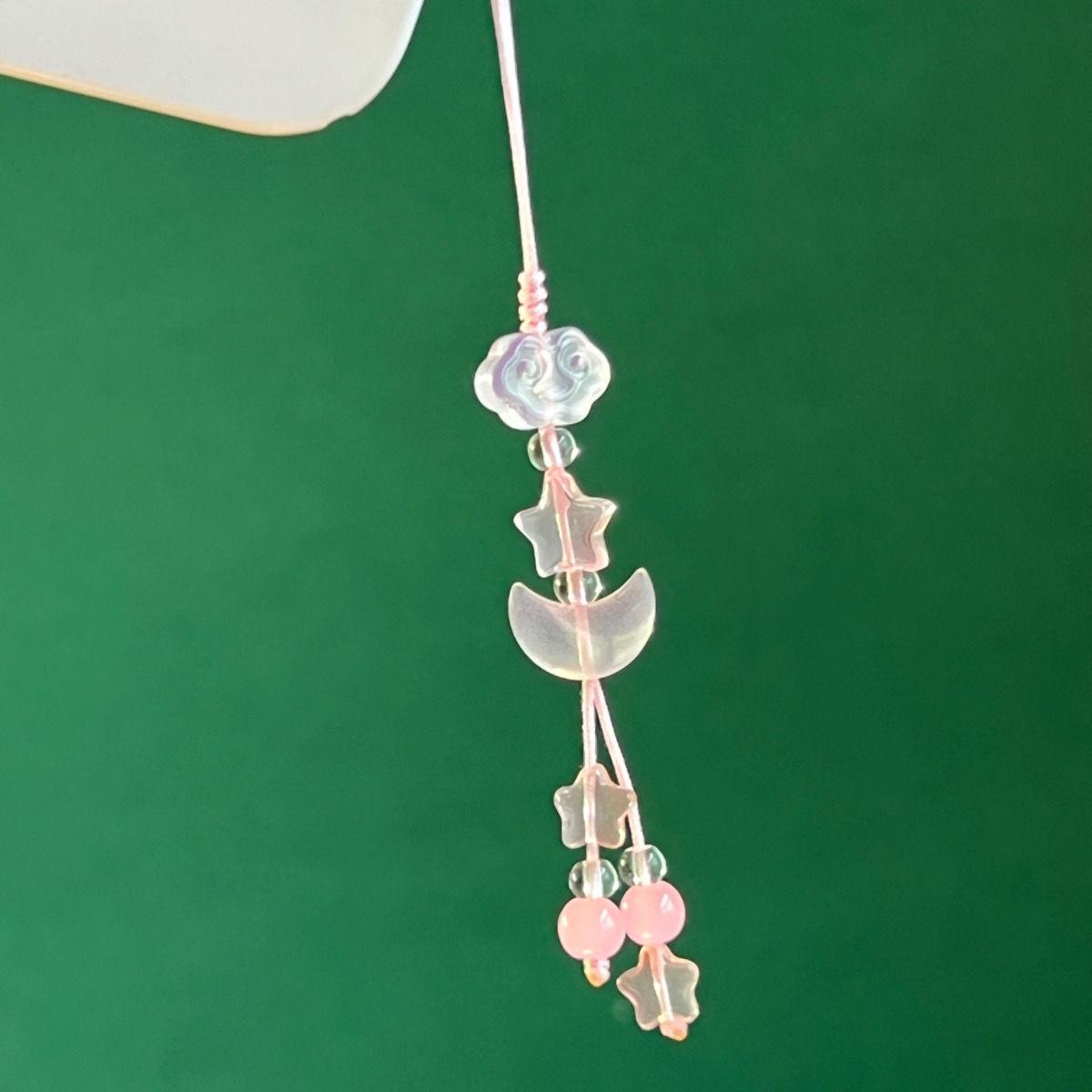 

Fresh Vibrant Ice Translucent Star Moon Myth Phone Charm Strap Bag Accessory Pendant Decoration Keycord Cellphone Lanyard Other